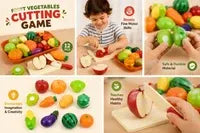 🍎 Montessori Fruit & Vegetable Cutting Play Set